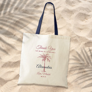 Rose Gold Pink Palm Tree Hochzeit Vielen Dank Tragetasche