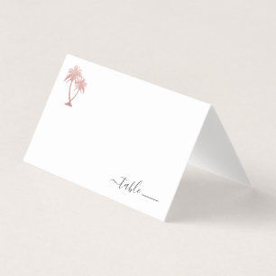 Rose Gold Pink Palm Tree Platzkarte Spendengedicht Visitenkarten