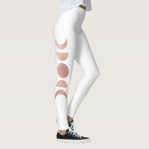 Rose Gold Pink Phasen des Mondes Leggings