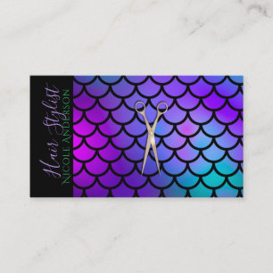 Rose Gold Pink Rainbow Mermaid Haare Stylist Visitenkarte