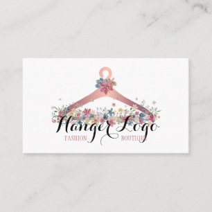 Rose Gold Pink Seamstress Tailor Floral Hanger Visitenkarte