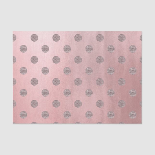 Rose Gold Pink Shine Glam Polka Dots Modern Chic Seidenpapier (Vorderseite)