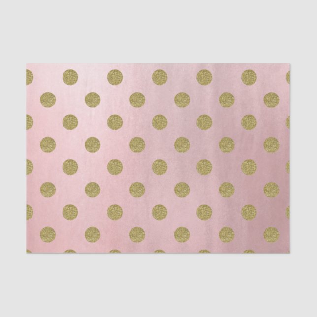 Rose Gold Pink Shine Glam Polka Dots Modern Chic Seidenpapier (Vorderseite)