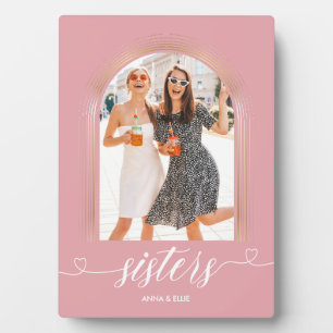 Rose Gold Pink Sisters Personalisiertes Foto Keepa Fotoplatte