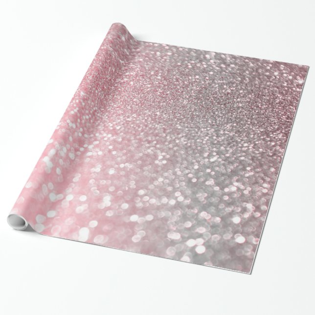 Rose Gold Pink Sparkle Luxus Trendy Glitzer Geschenkpapier (Ungerollt)