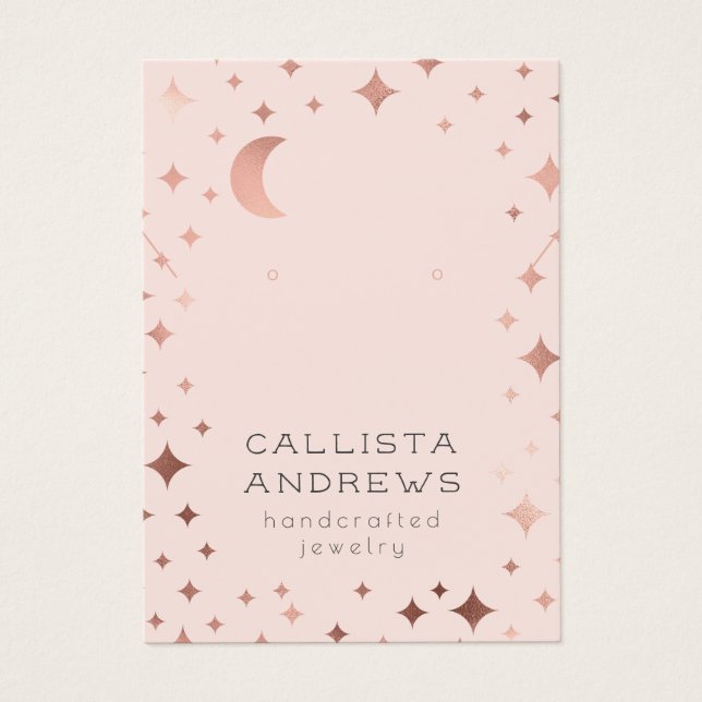 Rose Gold Pink Stars Moon Erringt Nekklasseanzeige (Vorderseite)