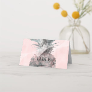 Rose Gold Pink Tropische Ananas Tischsitze Platzkarte