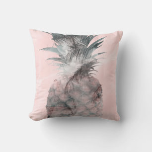 Rose Gold Pink Tropischer Ananas Glam Kissen
