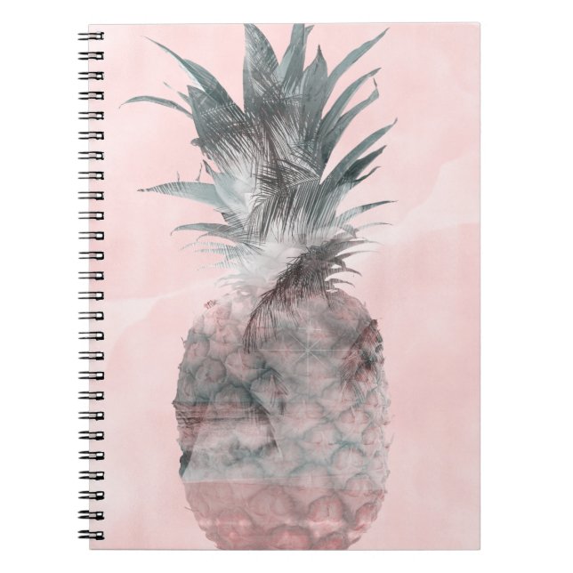 Rose Gold Pink Tropischer Ananas Glam Notizblock (Vorderseite)