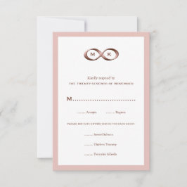 Rose Gold Pink Unendlichkeit Handklassage Hochzeit RSVP Karte