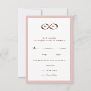 Rose Gold Pink Unendlichkeit Handklassage Hochzeit RSVP Karte