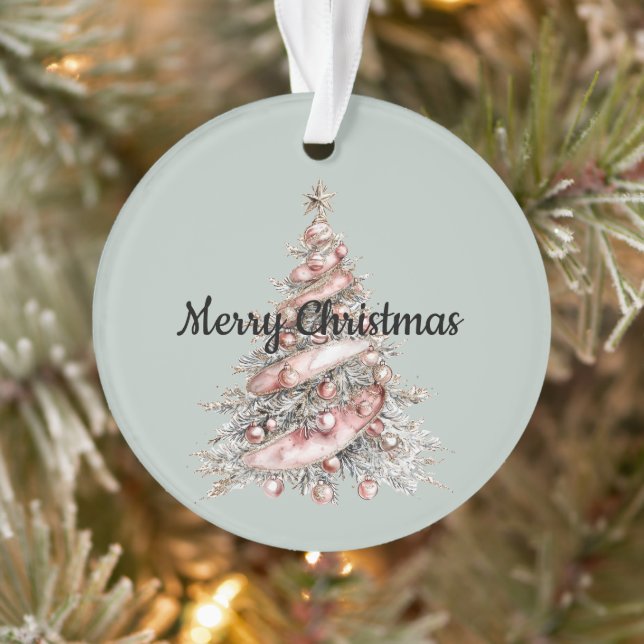 Rose Gold Pink Weihnachtsbaum Ornament (Baum)