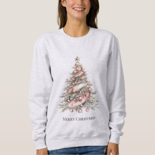 Rose Gold Pink Weihnachtsbaum Sweatshirt