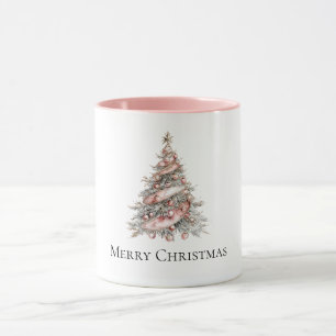 Rose Gold Pink Weihnachtsbaum Tasse