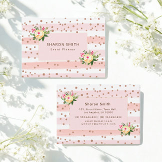 Rose Gold Pink Weißer Glitzer Trendy Visitenkarte