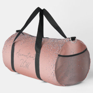 Rose Gold Pinsel Glitzer Monogram   Duffle Bag