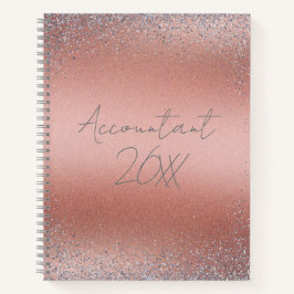 Rose Gold Pinsel Glitzer Monogram | Notizbuch