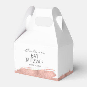 Rose Gold Pinselstrich Bat Mitzvah Gefälligkeitsbo Geschenkschachtel
