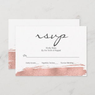 Rose Gold Pinselstrich Bat Mitzvah RSVP Karte