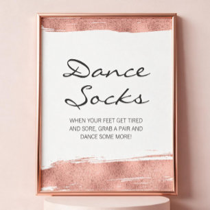 Rose Gold Pinselstrich Bat Mitzvah Tanz Socken Sch Poster