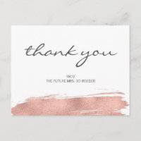Rose Gold Pinselstrich Brautparty Danke Postcard