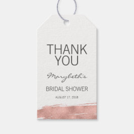 Rose Gold Pinselstrich Brautparty Danke Tags Geschenkanhänger