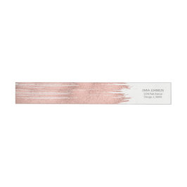 Rose Gold Pinselstrich - Wraparound-Adressetikett