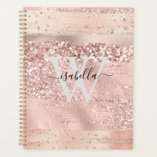 Rose Gold Pinselstriche Schlaganfälle Glitzer Scr Planer