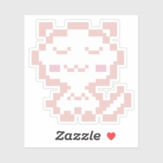Rose Gold Pixel Cat Aufkleber (Blatt)