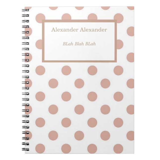 Rose Gold Pokadot NoteBook Notizblock (Vorderseite)