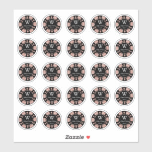 Rose Gold Poker Chip Casino Hochzeitsfeier 3cm Aufkleber
