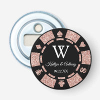 Rose Gold Poker Chip Casino Hochzeitsfeier Gefalle