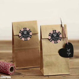 Rose Gold Poker Chip Casino Hochzeitsfeier Gefalle Runder Aufkleber