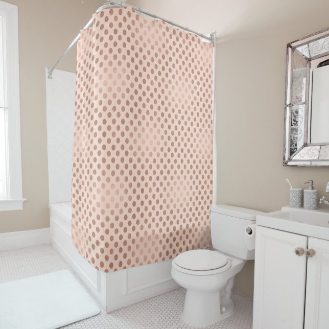 Rose Gold Polka Dot Duschvorhang (Beispiel)