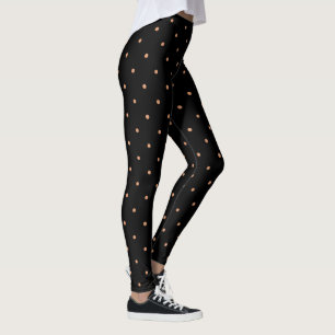 Rose Gold Polka Dots Muster auf schwarz Leggings