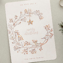 Rose Gold Pressed Wreath Frohe Weihnachten