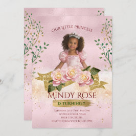 Rose Gold Princess Kindergeburtstag Einladung