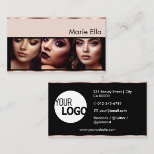 Rose Gold Produktetiketten mit Logo-Fotos sauber  Visitenkarte