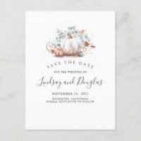 Rose Gold Pumpkins fallen Save the Date