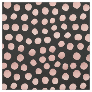 Rose Gold Punkte Schwarz Bedruckter Stoff