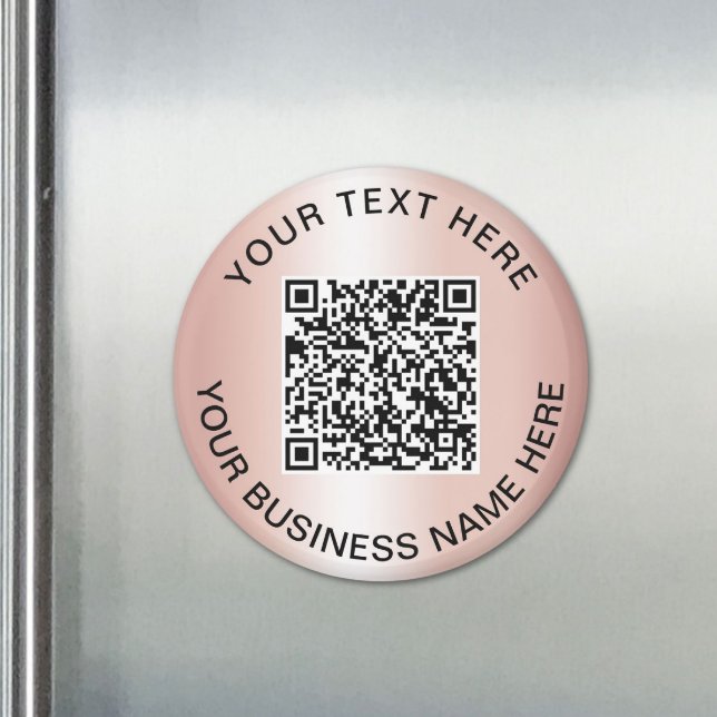 Rose Gold QR-Code Business-Promotion Magnet (Rose Gold QR Code Business Promo Magnet)