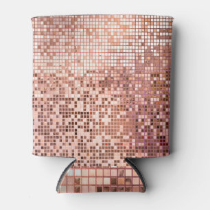 Rose Gold: quadratische Mosaikfliesen. Dosenkühler