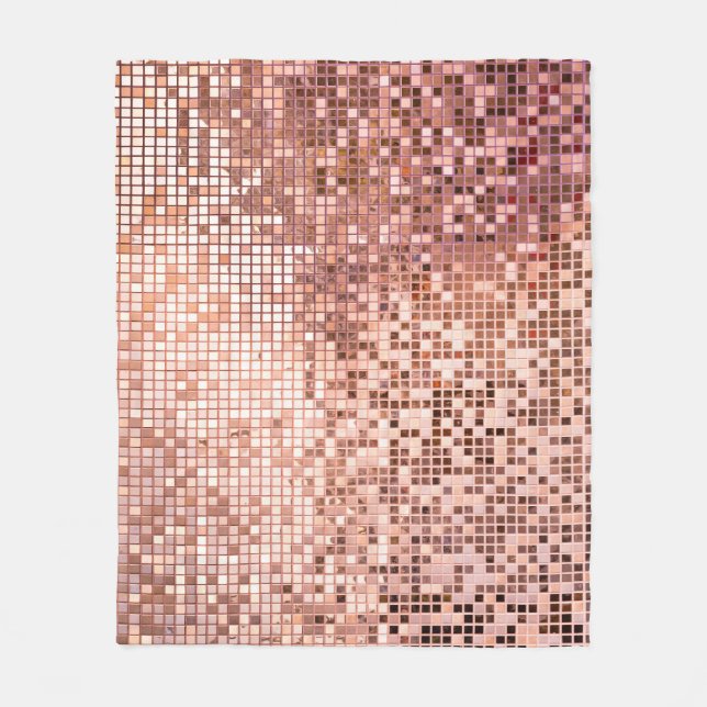 Rose Gold: quadratische Mosaikfliesen. Fleecedecke (Vorderseite)