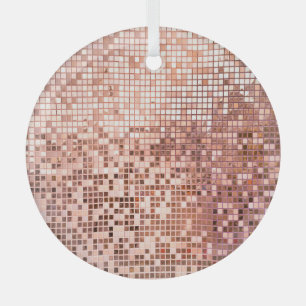 Rose Gold: quadratische Mosaikfliesen. Ornament Aus Glas