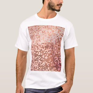 Rose Gold: quadratische Mosaikfliesen. T-Shirt