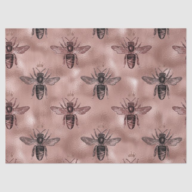 Rose Gold Queen Bee Decoupage Seidenpapier (Vorderseite)