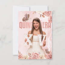 Rose Gold Quinceanera Blumenprinzessin Butterfly