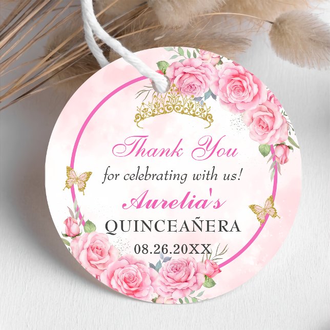 Rose Gold Quinceanera Miss Quince 15 Anos Geburtst Geschenkanhänger (Von Creator hochgeladen)