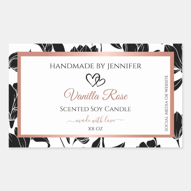 Rose Gold Rechteckiger Aufkleber (Vorderseite)