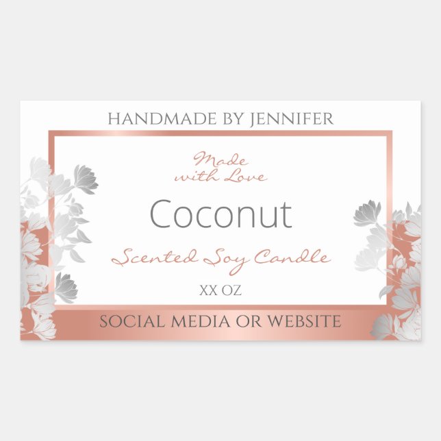 Rose Gold Rechteckiger Aufkleber (Vorderseite)